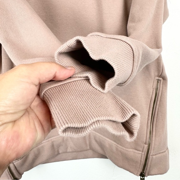 Athleta Cozy Karma Side Zip Funnel Neck Sweatshirt In Dogwood Mauve Size L - Picture 9 of 15